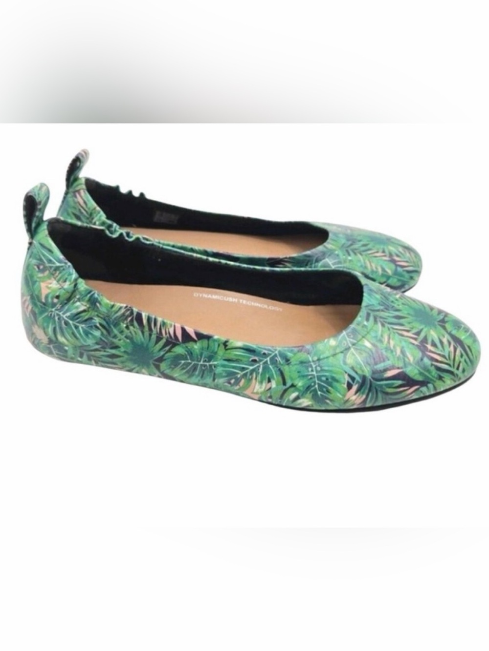 FITFLOP Green Tropical Print Women's Ballet Flats